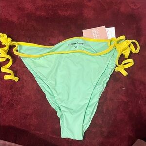 Dippin' Daisy's Mint Bikini Bottom with Yellow Accents